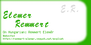 elemer remmert business card
